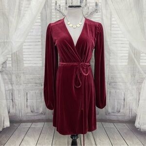 Gianni Bini Burgundy Long Sleeve Dress
